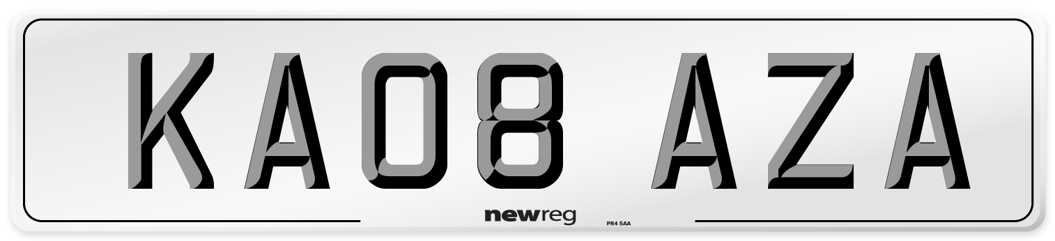 KA08 AZA Number Plate from New Reg